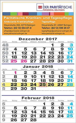 Mehrmonats-Kalender von medienPARTNER WÃ¶rdehoff